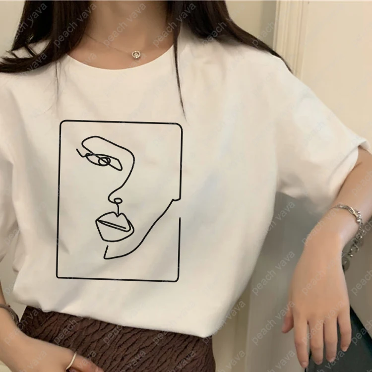 Женский топ с абстрактным принтом в стиле ретро Ulzzang Harajuku уличная одежда