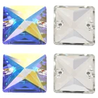 Квадратная форма AAAAA, все размеры, кристалл AB, пришивные стразы, стеклянная задняя сторона, фотофон для свадебного платья F0074