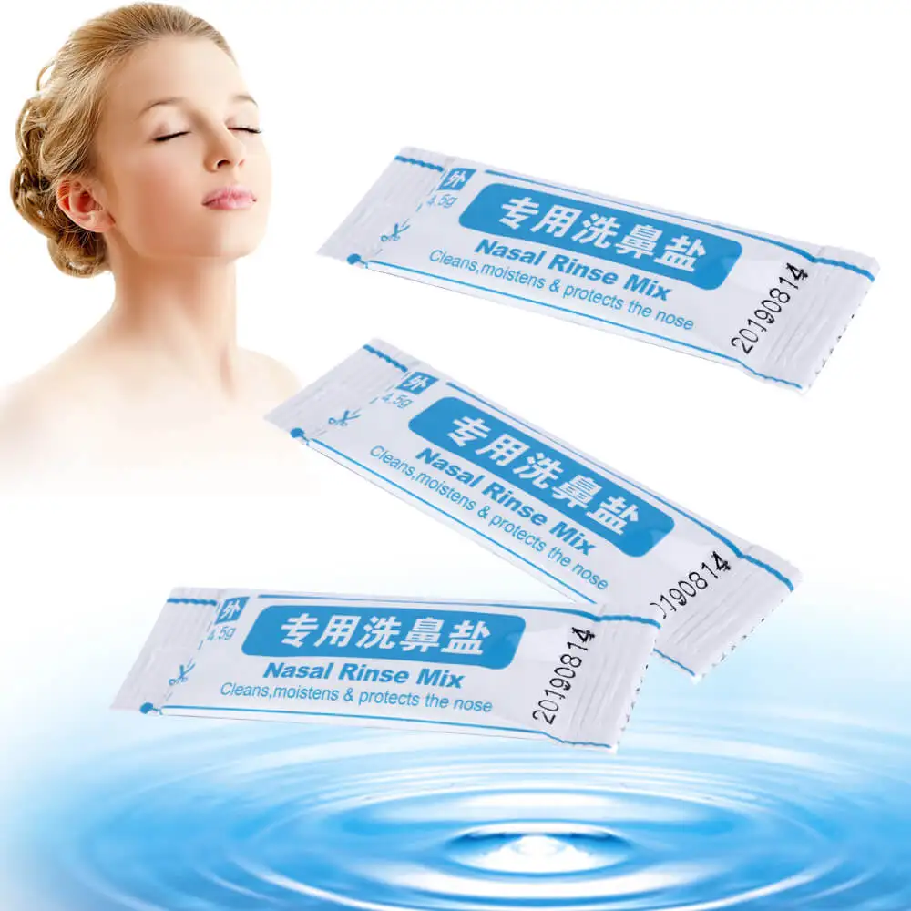 AZDENT 15 Bags Nasal Cleaning Salts Used for Nasal Irrigator Oral Washing Prevent Allergic Rhinitis 2.7g/4.5g Optional