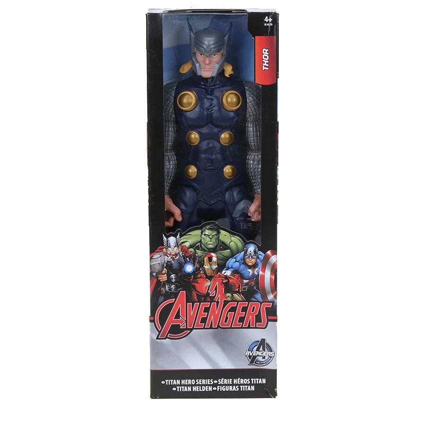 1" 30 см Marvel Мстители черный костюм Человек-паук фигурка игрушка Человек-паук Коллекционная модель игрушки Железный человек Тор - Цвет: thor in box
