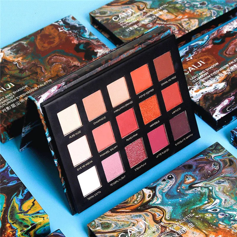 Палитра пигментированных теней для век 12 цветов блестящие матовые радужные