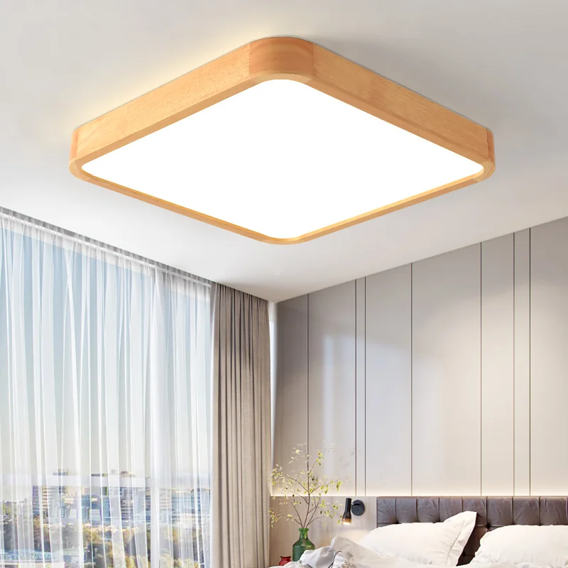 Современный деревянный прямоугольный потолочный светильник s для гостиной