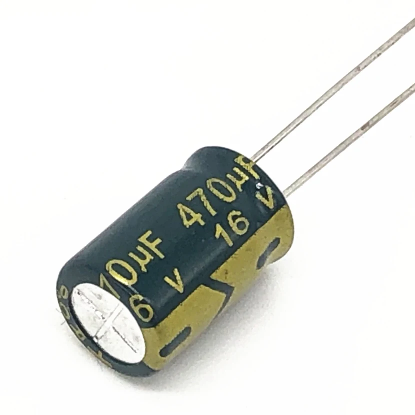 

20pcs/lot P65 470uf16V Low ESR/Impedance high frequency aluminum electrolytic capacitor size 8*12 16V 470uf 20%