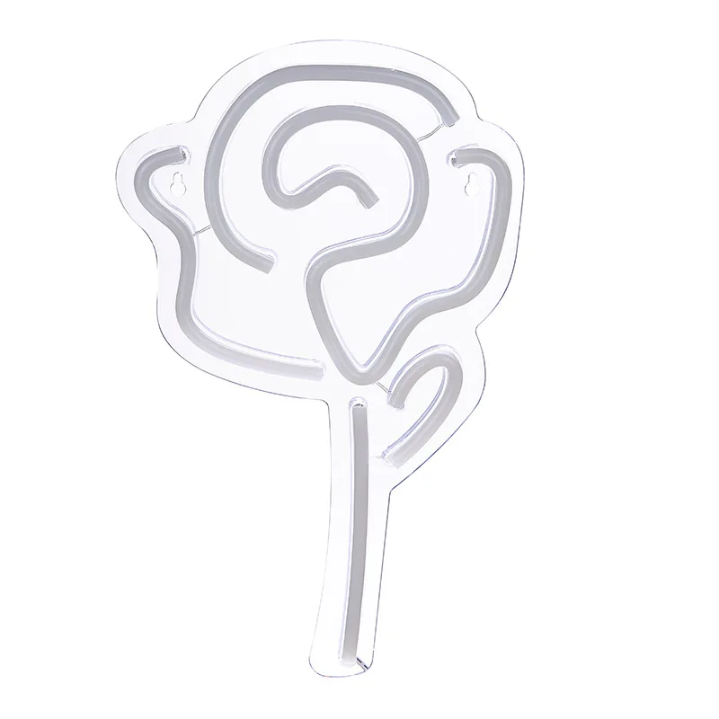 

Rose Flower LED Neon Sign Bedroom Decor Wall Sign Cool Light Party Holiday Neon Light Hanging Lamp Powered By USB Party Decor