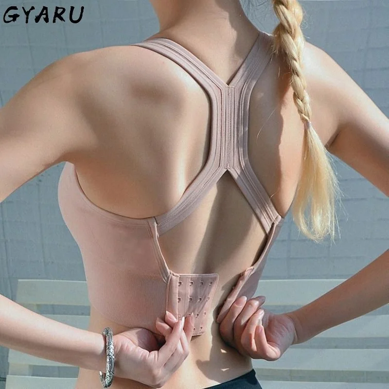 GYARU женские спортивные бюстгальтеры пуш-ап кроп Топ для фитнеса тренажерного