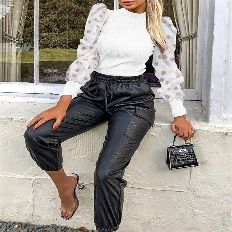 Модное Сетчатое боди с длинным рукавом женское трикотажное облегающее пикантное