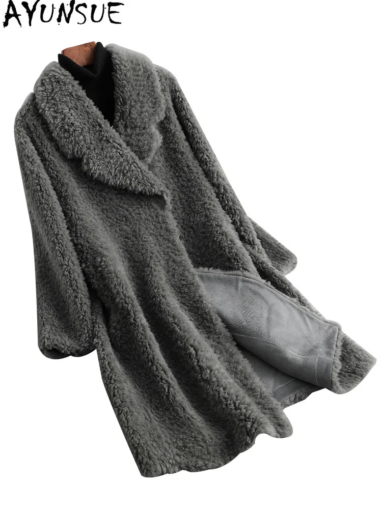 

Куртка женская из натуральной шерсти, повседневная верхняя одежда в Корейском стиле, с овчиной, Gxy898, Осень-зима