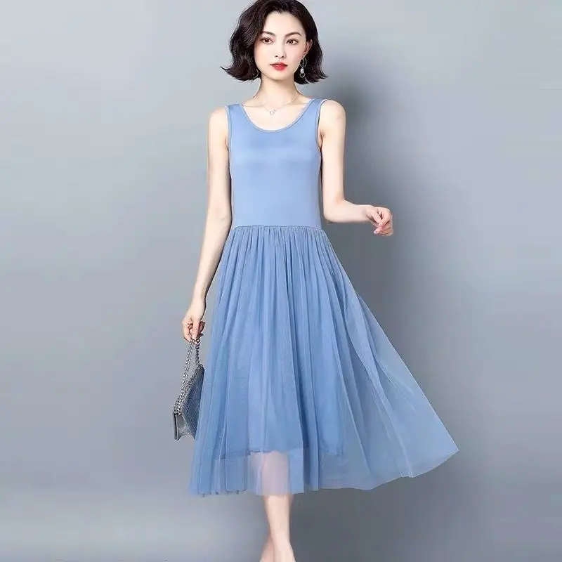 

Women Plus Size Sexy Silk Beach White Dress School Slim 2021 Summer New Female Clothes Sleeveless Sling Camisole fashion Vestido