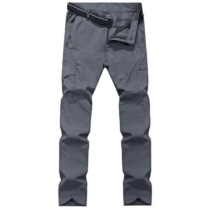 4XL мужские летние уличные спортивные эластичные быстросохнущие штаны с поясом