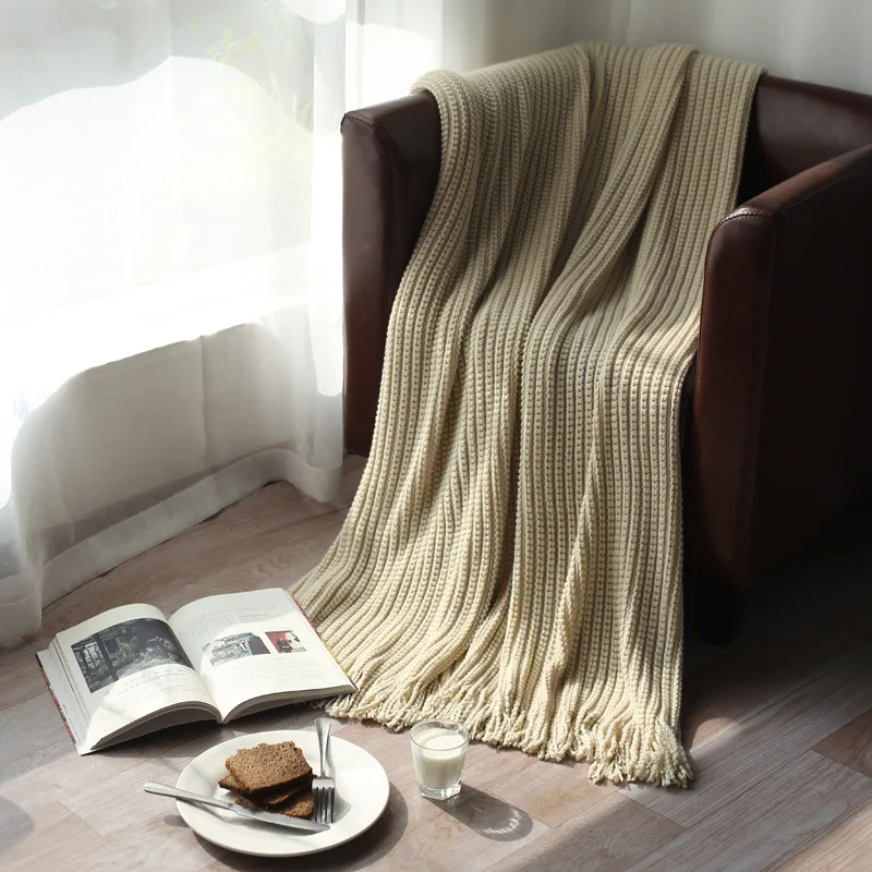 

New Nordic knitted blanket throw European office air conditioning sofa towel living room bed end Decoration leisure blanket soft