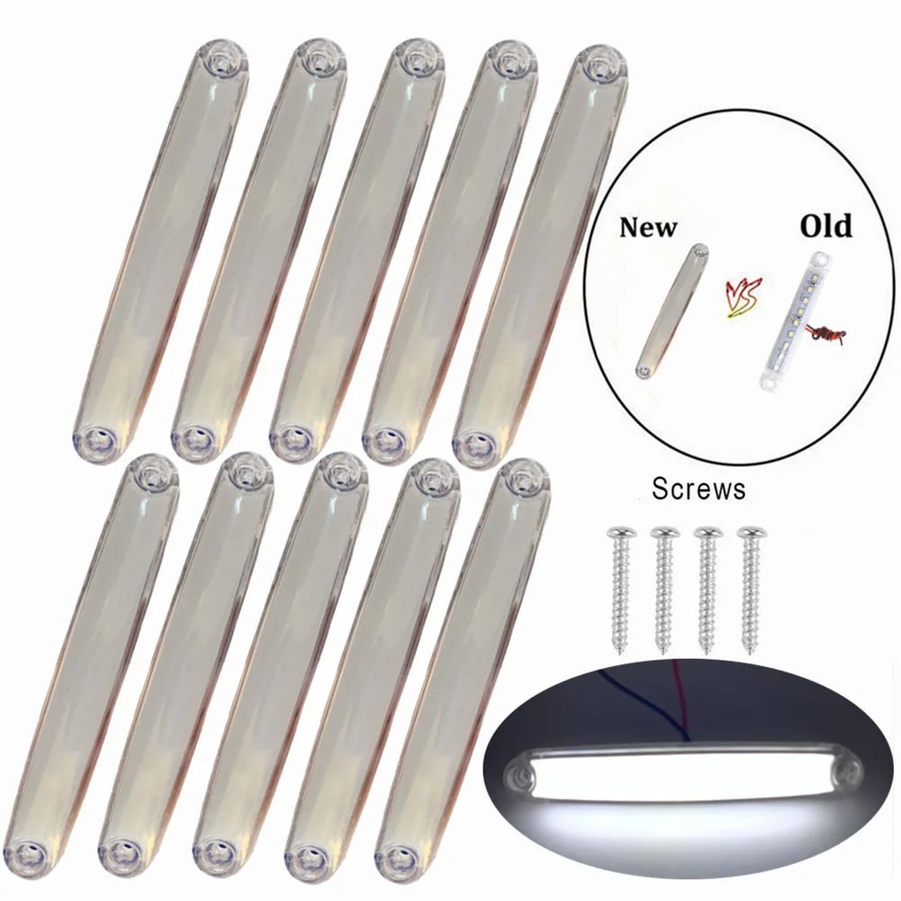 

10 комплектов, белые лампы для габаритных огней, габаритные огни, боковые огни, водонепроницаемые для прицепов, грузовиков, фургонов, домов н...