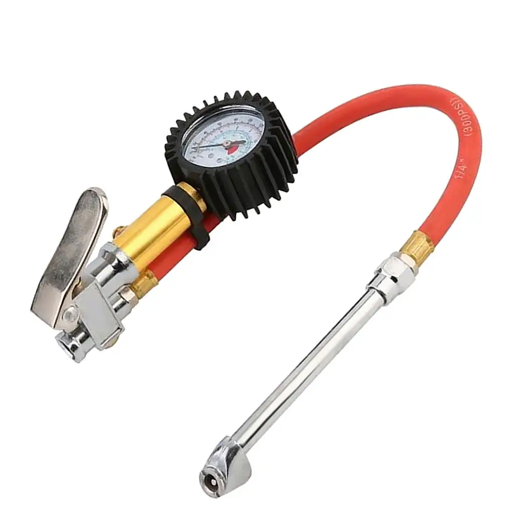

Dual Chuck Tire Inflator With Dial 50mm Gauge Auto Bike Air Compressor Tool