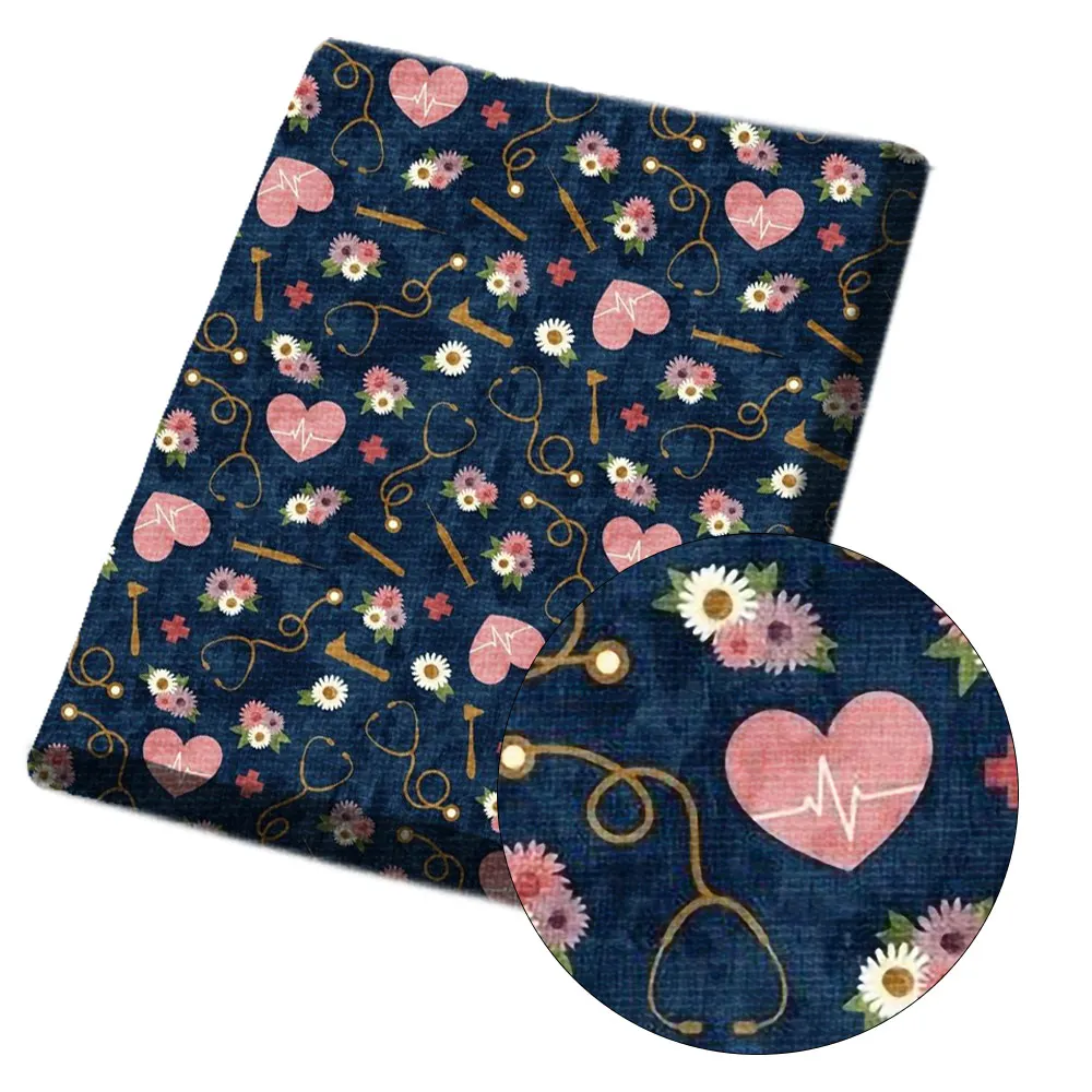 IBOWS полиэфир хлопчатобумажной ткани тема медсестры Кепки набойки ткань для