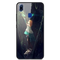 for vivo y95 phone case tempered glass case back cover with black silicone bumper series 3