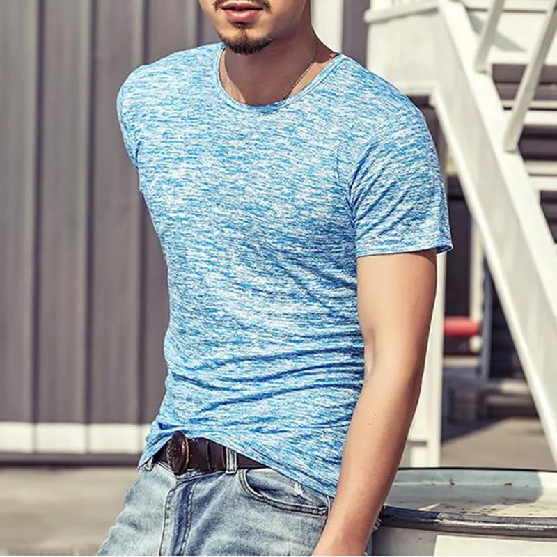 CYSINCOS Модные мужские футболки летние спортивные для бега мужская одежда с