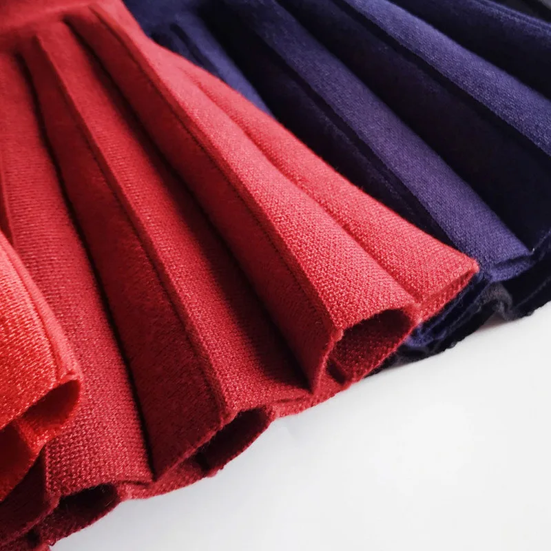 Детская юбка плиссированная из смешанной шерсти Вязаная одежда для малышей