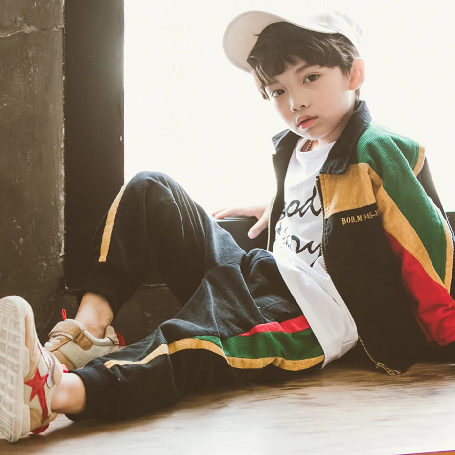 Штаны для мальчиков плотные вельветовые штаны детские средней посадки