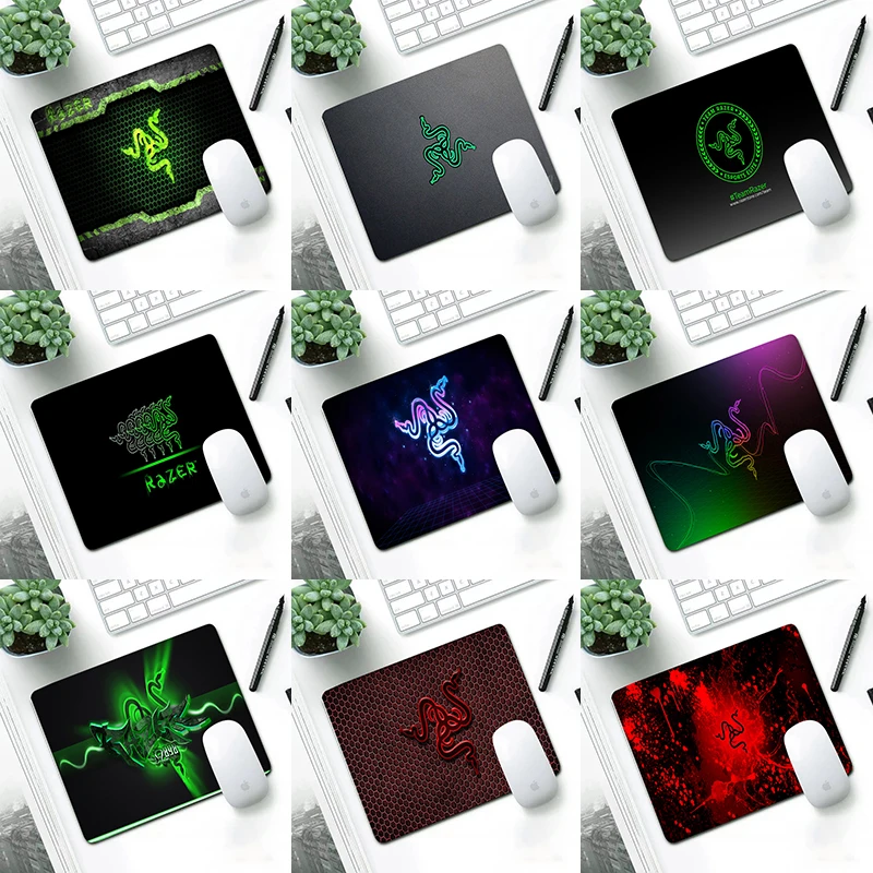 

Luxury Razer logo design Computer Mouse Pad pads Washable Non-Skid Rubber s Not Overlock 22X18CM desk mouse mat