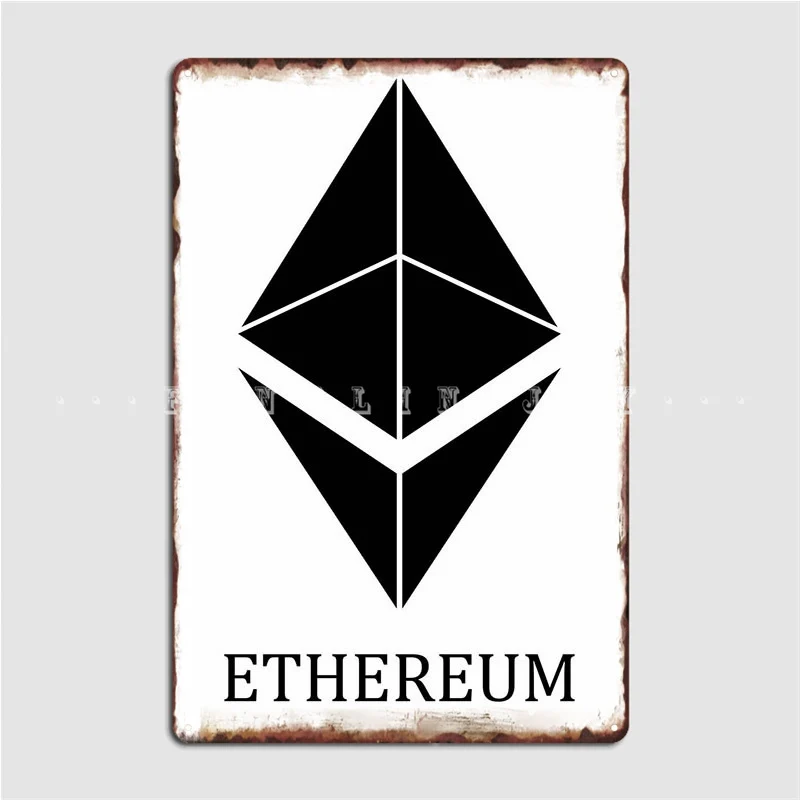 

Ethereum Symbol Sign Metal Plaque Poster Wall Decor Party Custom Wall Pub Tin Sign Poster