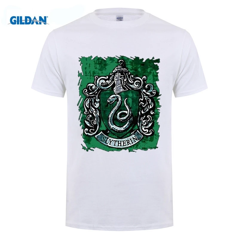 Футболка мужская с принтом Magic Boy Slytherin Crest повседневная тенниска из хлопка новая