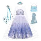 Белое платье Анны и Эльзы для девочек, косплей-костюм Снежной королевы, платье принцессы на Хэллоуин, день рождения, свадебное платье, JYF, лето