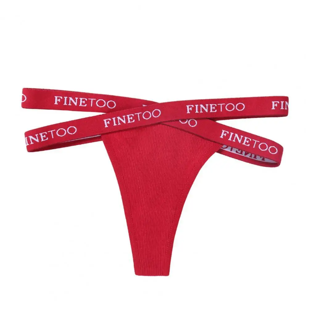 

Women Panties Letter Design Cross Strap Polyester Lady Sexy G-string Thongs Female Soft Seamless G-string Underwear Lingeries