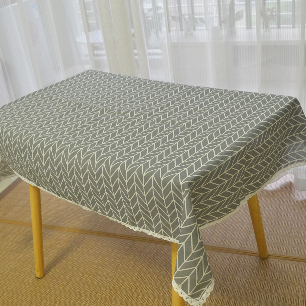 Современная кружевная льняная хлопковая скатерть с принтом для дома свадебная