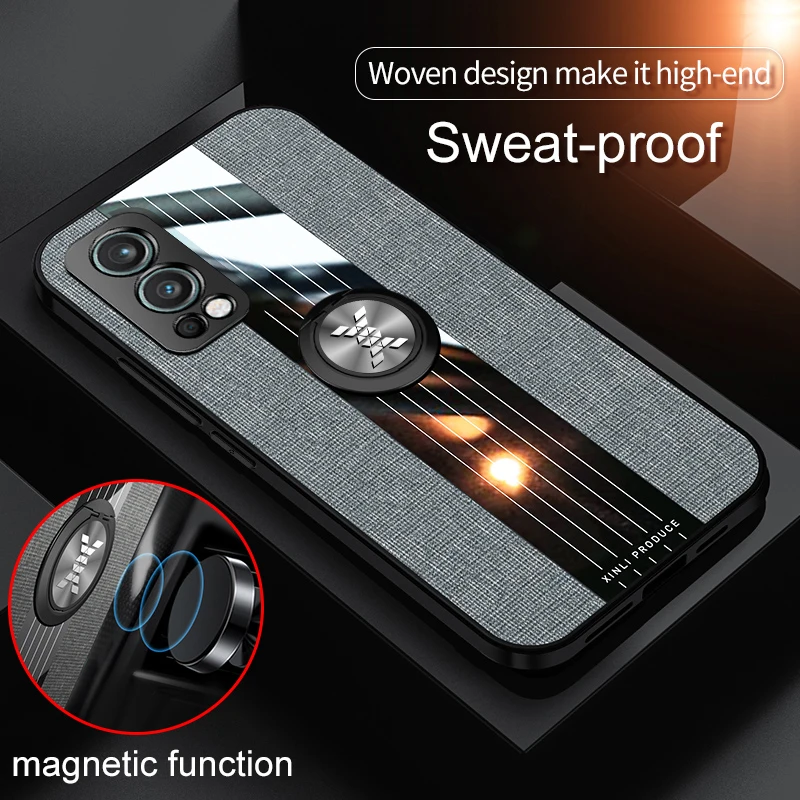 for oneplus nord 2 nord2 case ring holder fabric texture hard cover soft frame phone case for one plus oneplus nord 2 5g free global shipping