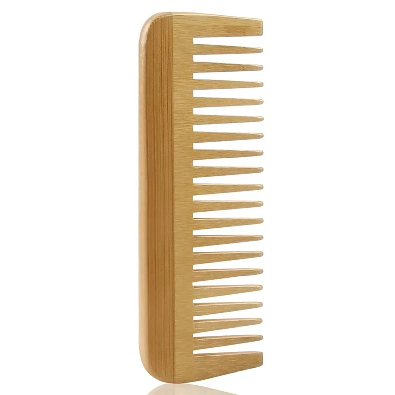 

Top Deals Thick Solid Wood Comb Wide Tooth Comb Portable Styling Massage Anti-Static Hair Comb Handleless Hairdressing Comb