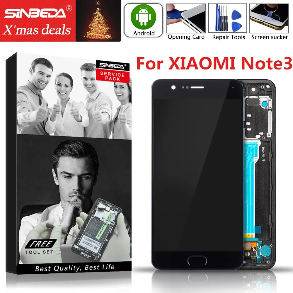 Датчик отпечатков пальцев 5," для Xiaomi Mi Note 3 ЖК-дисплей сенсорный экран с рамкой для Xiaomi Mi Note 3 дисплей Note3 lcd