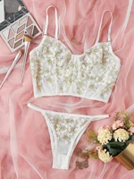 french embroidery heavy industry lace underwear steel ring top bra set can be worn outside with sling bottoming waist underwear