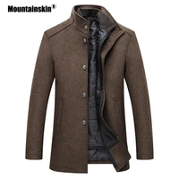 mountainskin winter men wool jacket slim fit thick warm coat with adjustable vest male woolen jackets mens brand clothing sa857
