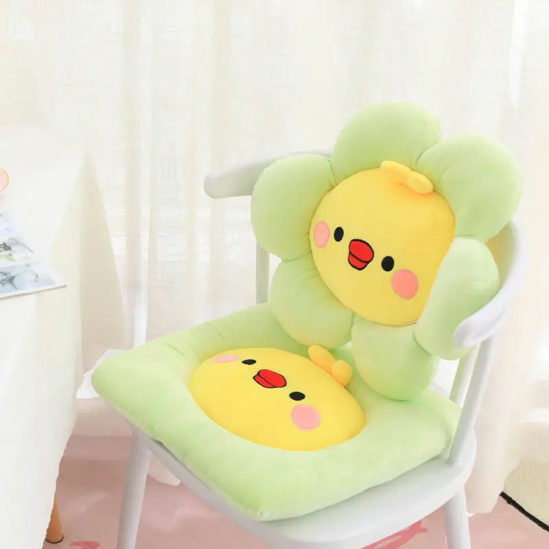 Мягкая мультяшная Желтая подушка для детского кресла милая кошка Шиба ину собака