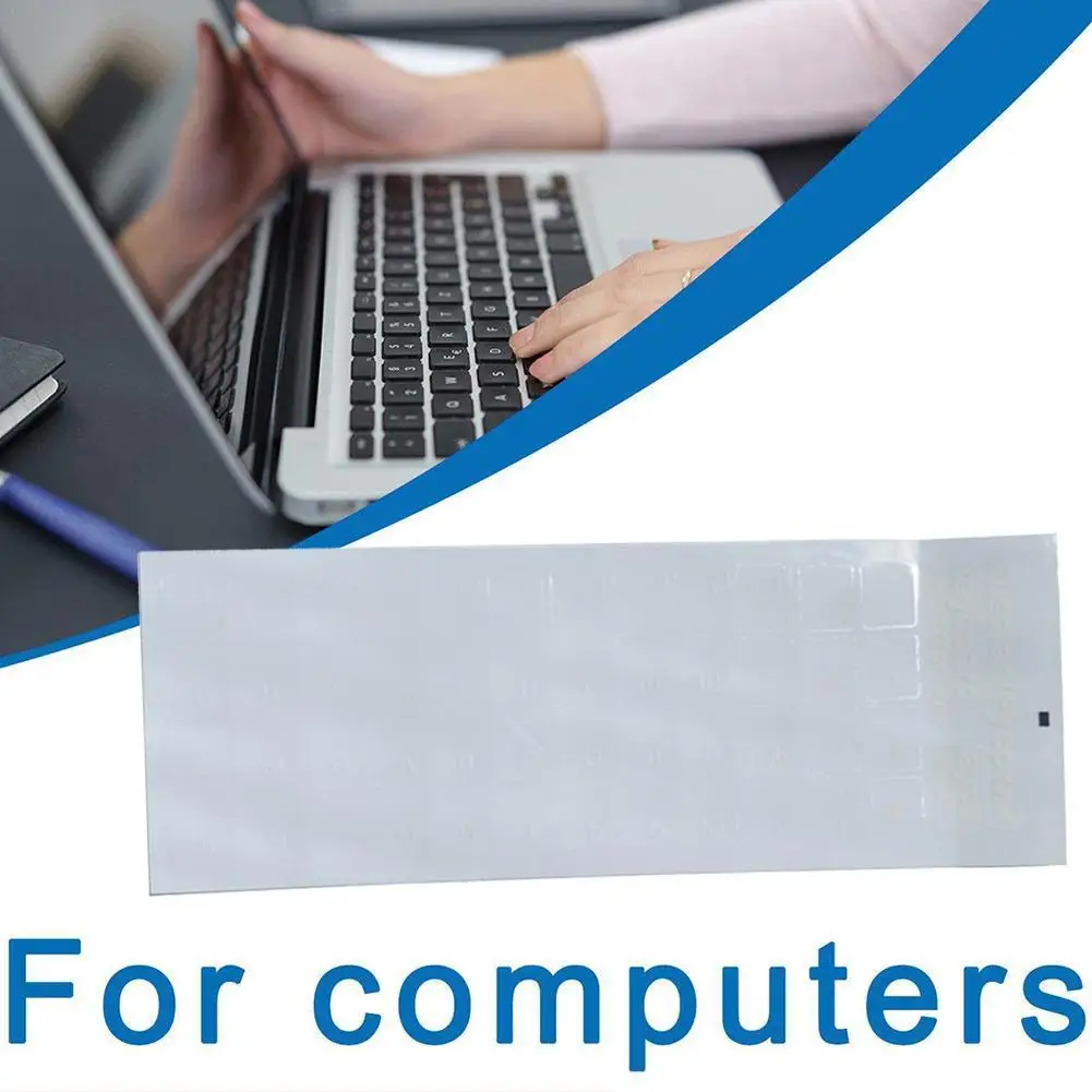 

1pcs Russian Transparent Keyboard Stickers Waterproof Computer Letters Skins Pc For Notebook Label Accessories White Laptop U2E6
