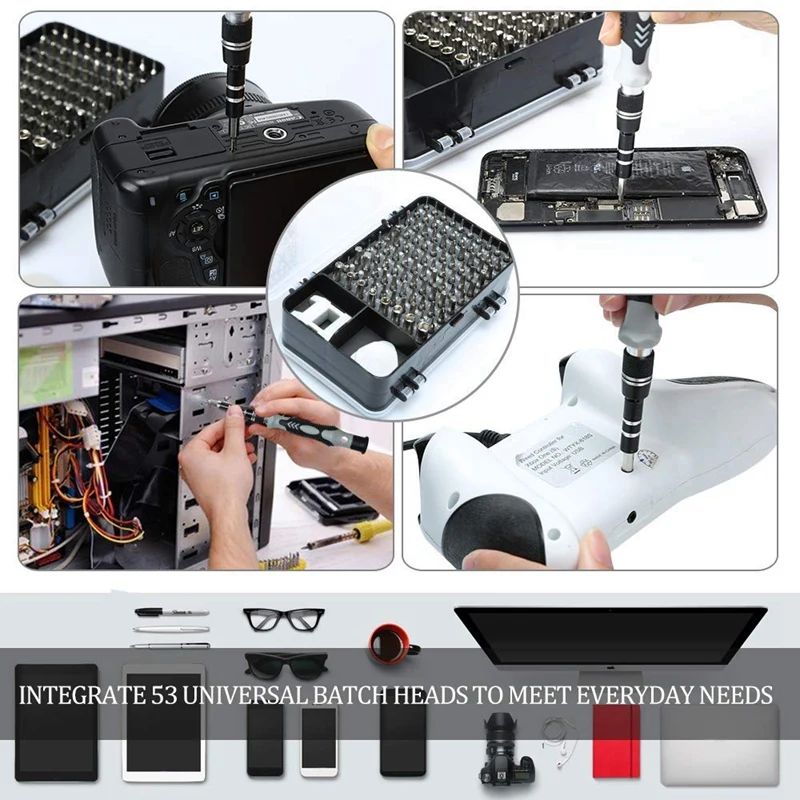 115 in 1 Screwdrivers Repair Tool Kit Driver Handle Magnetic Bits for Iphone Xs/Xs Max/Xr/X/8/7/6/Plus Cellphone/Computer/Table |