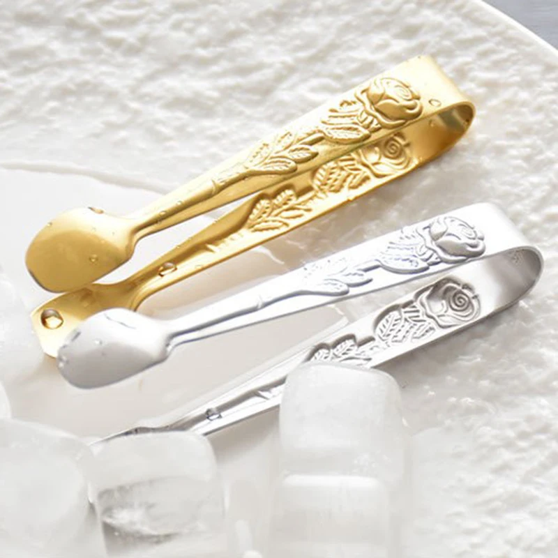 

1pc Stainless Steel Ice Cube Clips Sugar Tongs Foods Clips Ice Cube Clamp