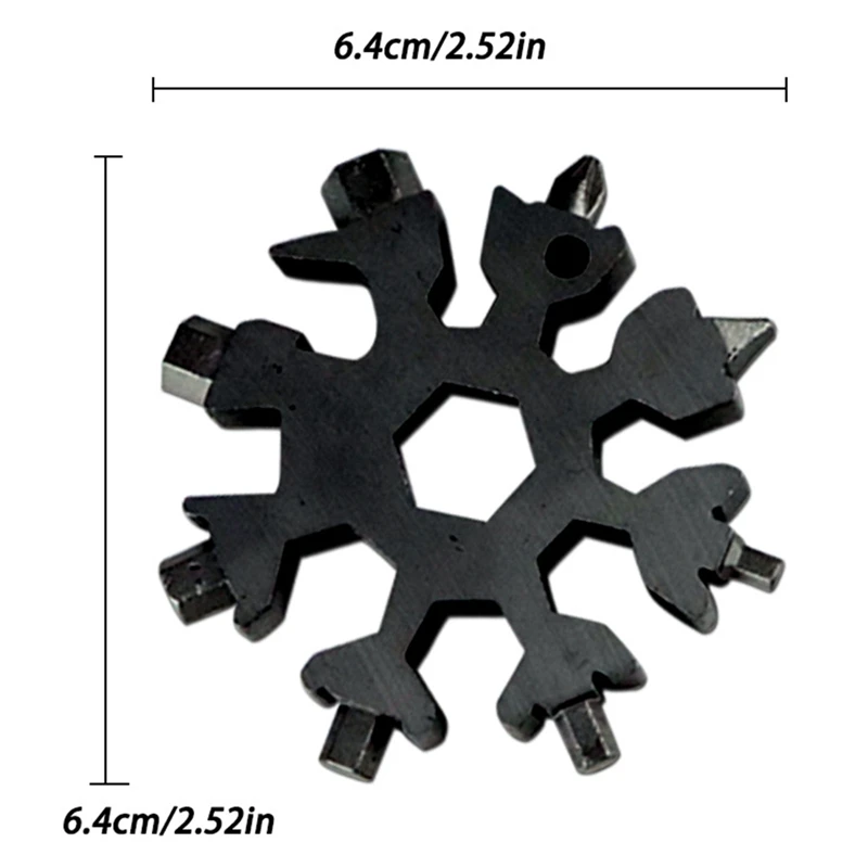 

18-in-1 EDC Multi-tool Card Combination Compact And Portable Outdoor Products Snowflake EDC Tool Card