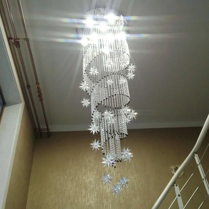 売却 スパイラル形状のクリスタルLEDシーリングライト,モダンなデザイン,屋内照明,装飾的なシーリングライト,ヴィラ,階段,廊下に最適です。