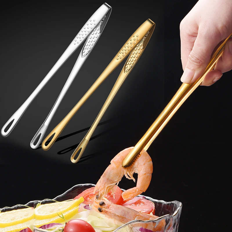 

Kapmore 1pc Stainless Steel Food Tongs Long Handle Non-Slip Barbecue Tongs Steak Tongs Kitchen Cooking Tools Accessories