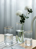 light luxury gold edge glass vase home table decoration ornament vase decoration home