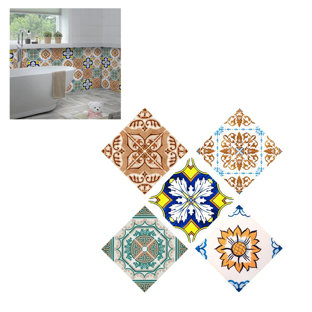 

PVC Adhesive Tile Stickers Mosaic Home Geometry Style Waterproof Wall Decorative Stickers For Bedroom Ceramic Kitchen Bathroom