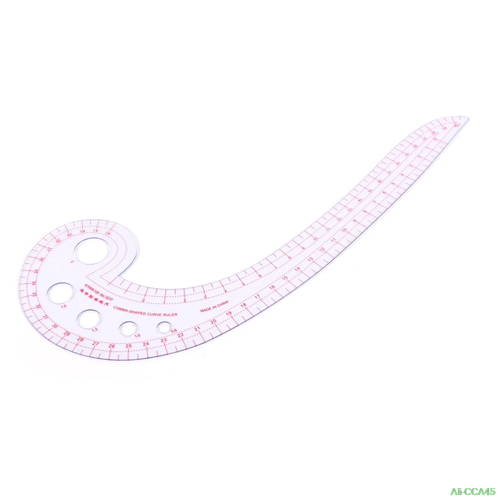 

11.8" Long Comma Shaped Plastic Transparent French Curve Ruler Spline Drop Shipping