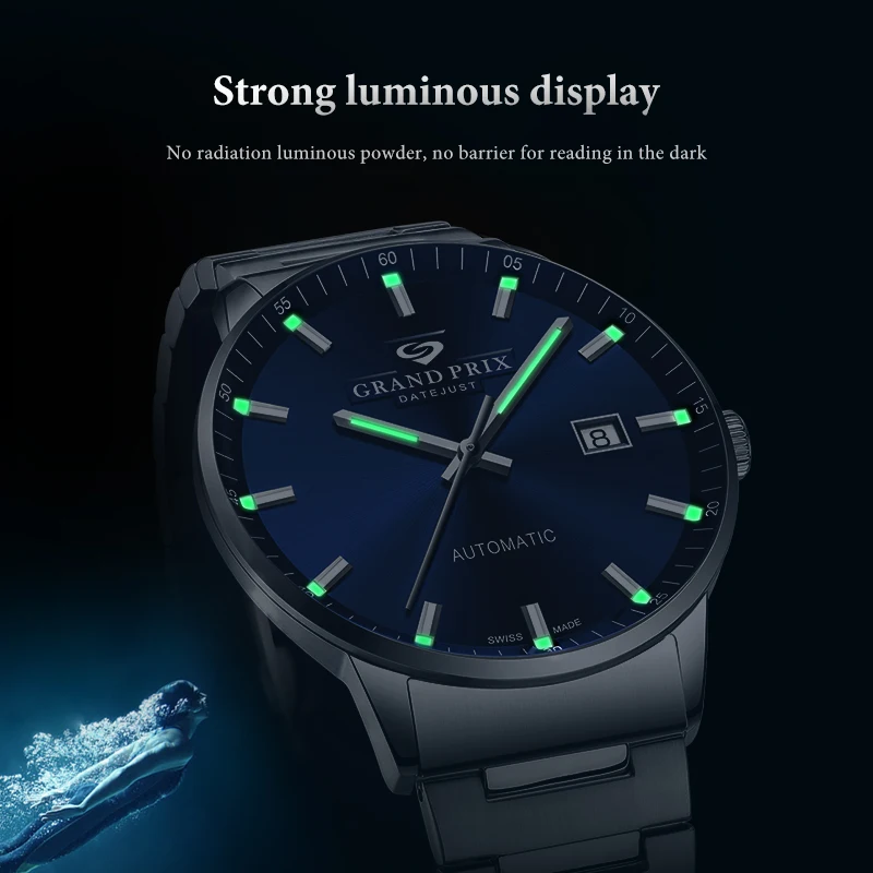 Мужские наручные часы GRAND PRIX роскошные брендовые автоматические для мужчин