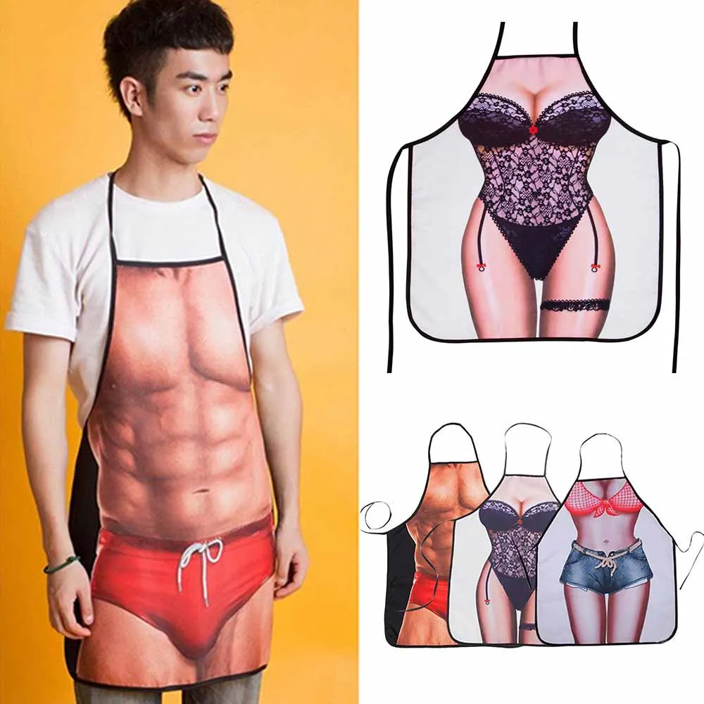 

Funny Women Men Kitchen Cooking Apron Fun Pattern BBQ Party Home Apron [4]