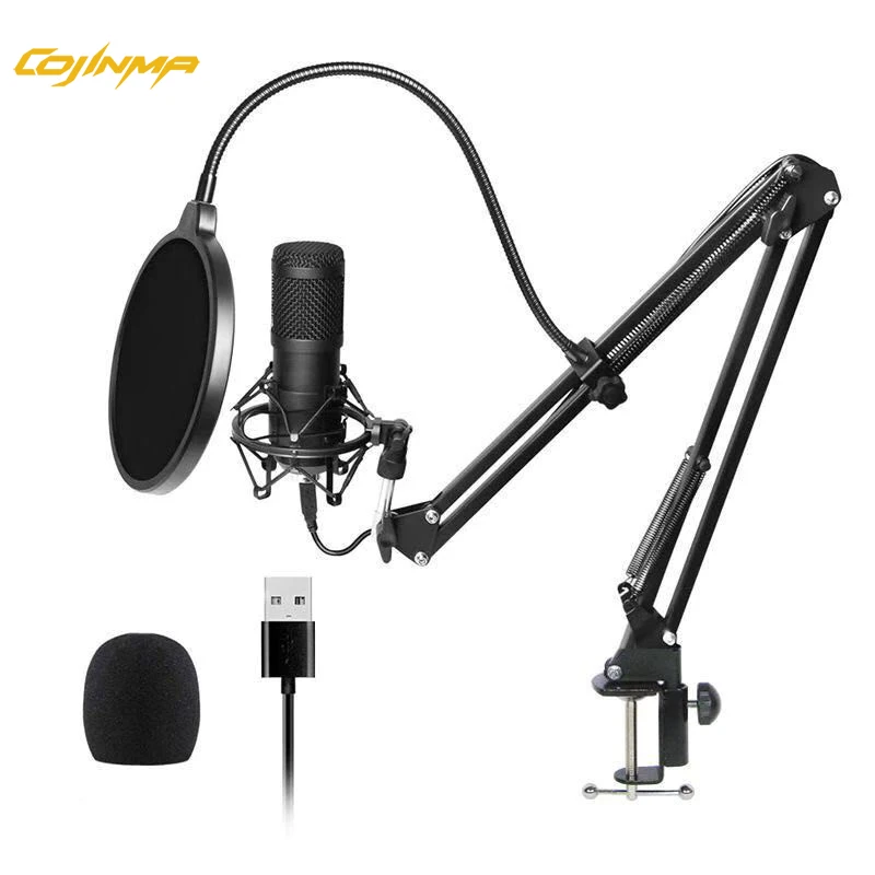 

Микрофон USB, конденсаторный кардиоидный металлический, 192 кГц/24 бит, Plug & Play