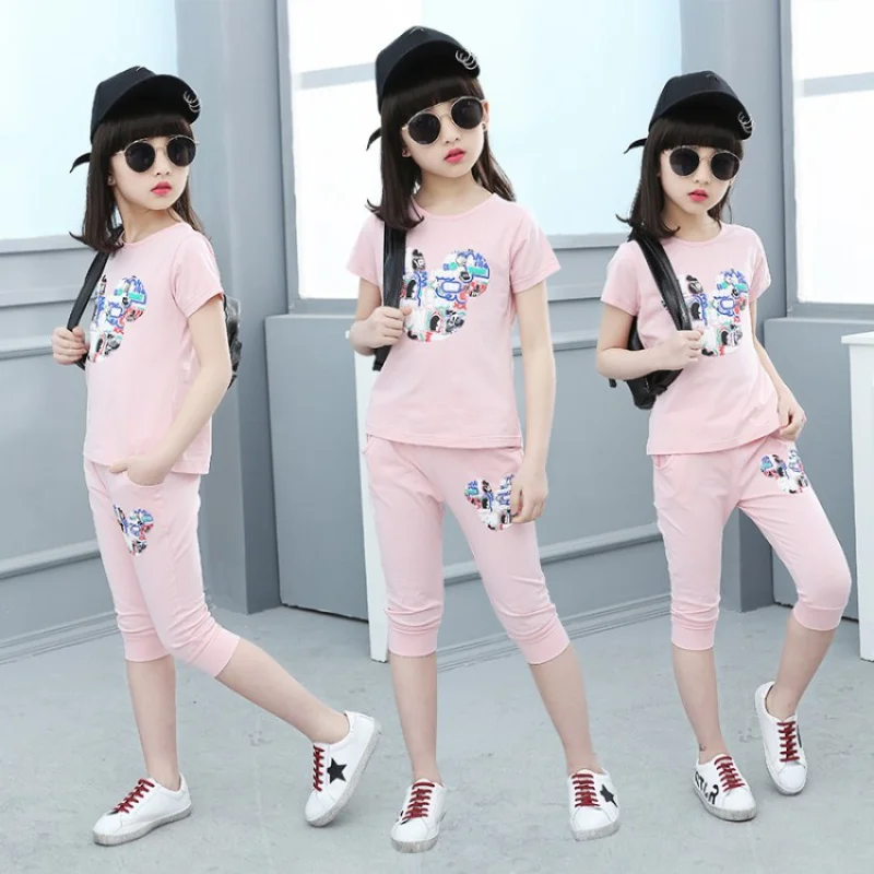 2020 летняя детская одежда для девочек футболка с короткими рукавами подростков +