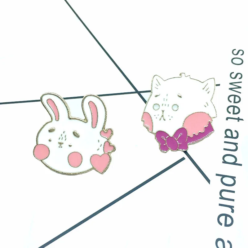 Значки с героями мультфильмов милый бант кошки Броши кролик Для женщин