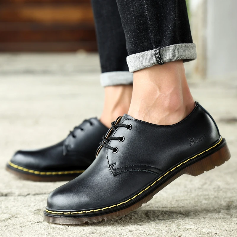 

2019 Shoes Women Solid Leather lace-up Thick Bottom Flat Platform Dress Shoes Unisex Spring Autumn Causal Shoes Flats Oxfords