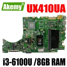JIANSU UX410UA Motherboard  For ASUS UX410UQ UX410UQK UX410UV UX410U RX410U Laotop Mainboard with I3-6100U/6006UU CPU 8GB RAM