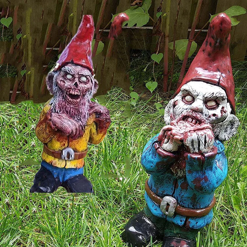 

Горячая смола Zombie Gnome Ormament уникальная прочная Экологически чистая серия ужасов для наружного Патио садового фестиваля